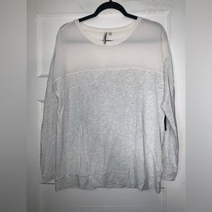 NWT Calvin Klein Jeans Heather gray tee with‎ sheer top size large